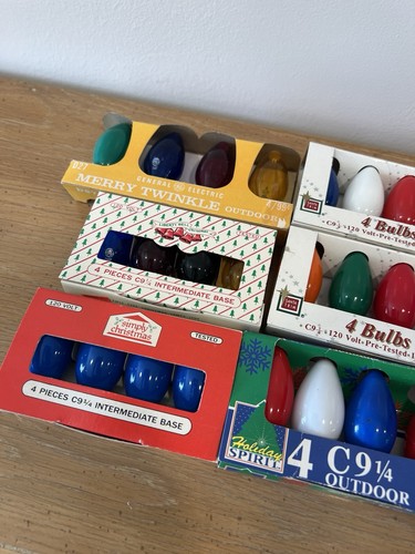 9 neue Vintage C9 1/4 verglaste Weihnachtslichterkette Ersatzbirnen 9 Watt - Bild 2 von 7