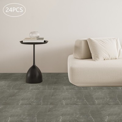 24 PCS Floor Tiles Indoor Kitchen Carpet Flooring Self-adhesive PVC 60cm x30 cm