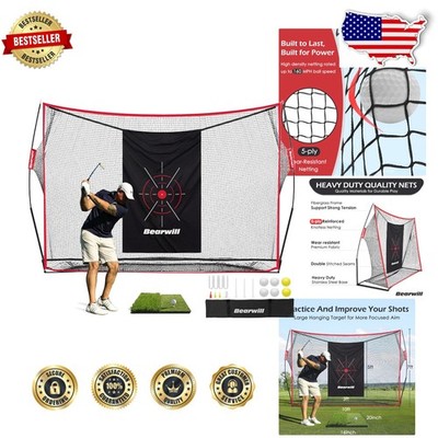 Golf Driving Net 10x7ft: Durable, Mat, Target, All Accessories