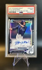 2021 Bowman Chrome Draft Kyle Manzardo Black Refractor Auto /75 CPA-KM PSA 9
