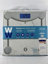 Conair Digital Glass Metallic Silver LCD Weight Watchers scale 400lbs WW514Z