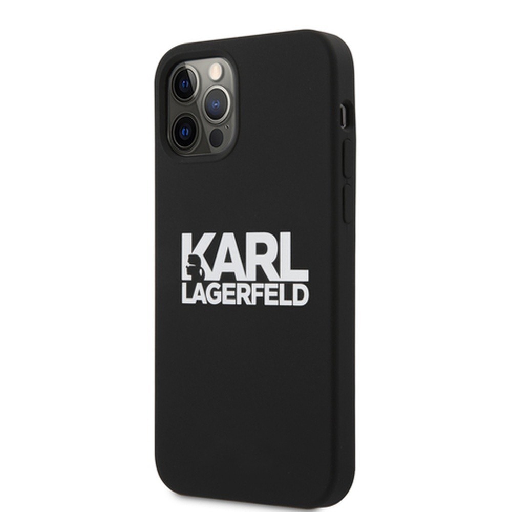 Coque luxe Karl pour iPhone 12 Pro en silicone premium noir - 3