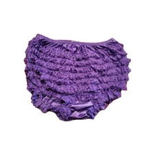 Vintage Womens purple Sam's ruffle shorties bloomers size L cute rockabilly lace