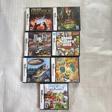 Lot of 7 Nintendo DS Cases 5 with Manual 1 Game