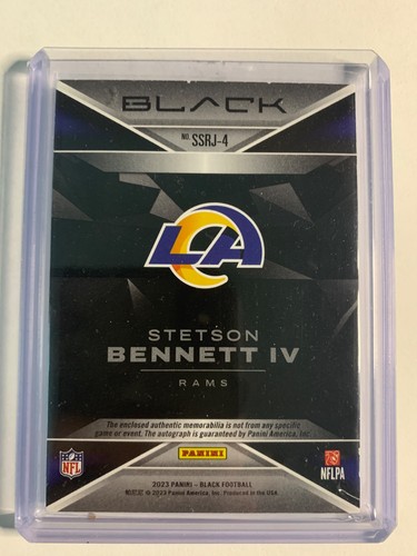 2023 Panini Black #D /99 Stetson Bennett IV #SSRJ-4 RPA Rookie Patch Auto RC - Picture 2 of 2