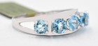 GENUINE 2.40 Cts BLUE TOPAZ HALF ETERNITY RING 10K SOLID GOLD - FREE APPRAISAL — photo 5