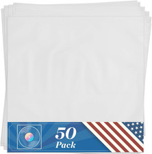 50 anti Static Inner Record Sleeves for Vinyl LP Records - 12 Inch, Square, Tran