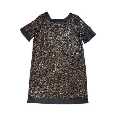 Shein Sz M Gold Sequined Party Open Back Coctail Club Short Dress 