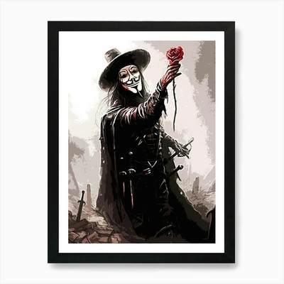 V For Vendetta movie 6 Art Print Framed Wall Art Poster Canvas Print Picture