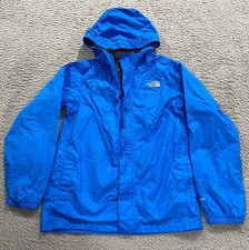 The North Face Jacket Boys Large 14/16 Blue HyVent Hooded Rain Windbreaker