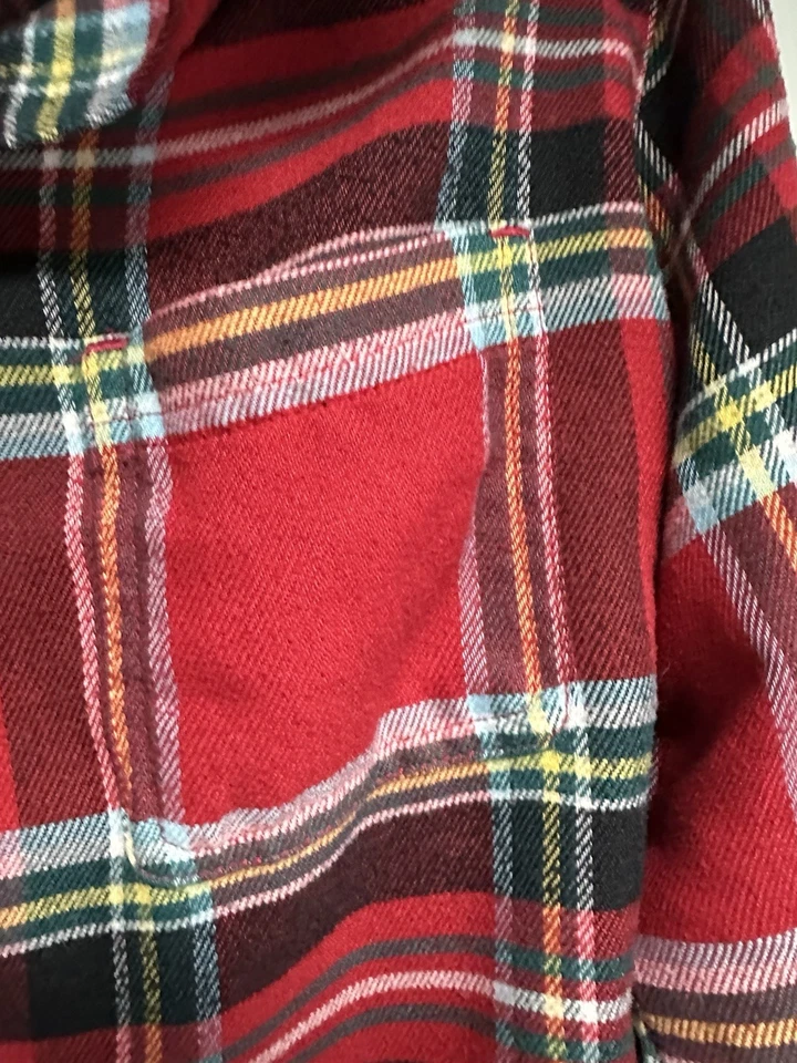 Lands End 儿童男女通用 14 码红色格子法兰绒圣诞假日睡衣套装 — 第 4/4 张图片