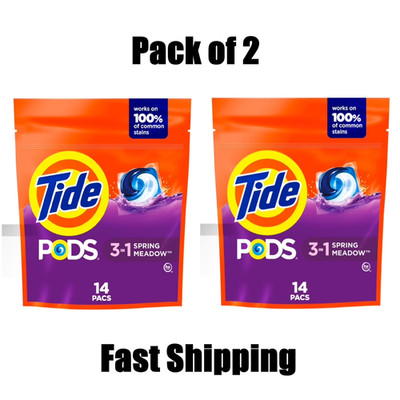 Tide PODS Laundry Detergent Pacs 14 Ct 2 Pack Spring Meadow HE Compatible