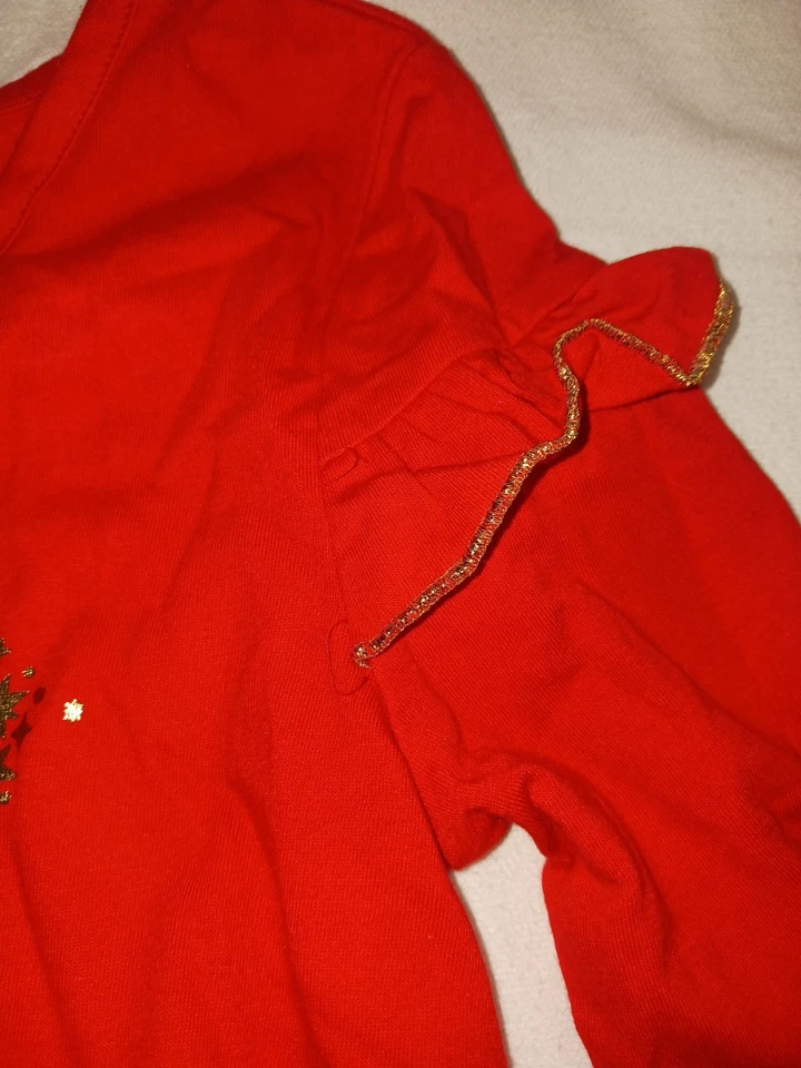 Vestido de festa feminino tamanho S 6 7 estrela dourada vermelha glitter. Macaco para gatos novo - Imagem 4 de 4