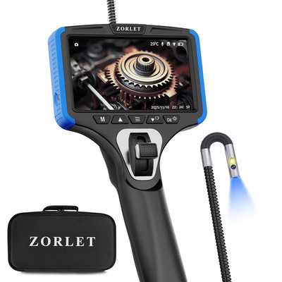 Dual Lens Two-Way Articulating Borescope Camera with Light, 5'' Inspection Camera
