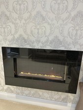 New Gas Fire Wall Fitted Black Granite B&Q Focal Point Pinoir Flueless Model L40