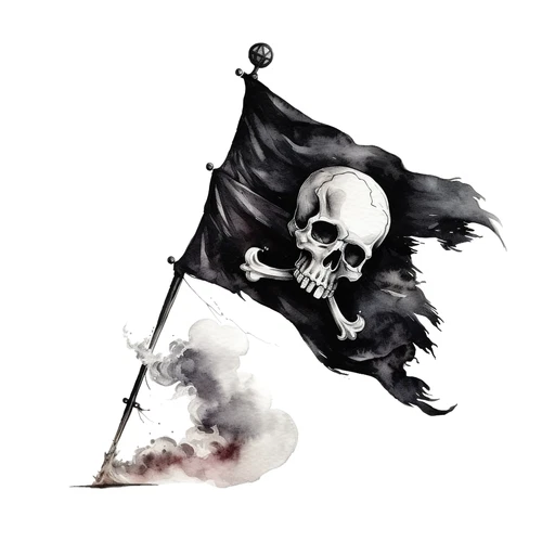 Pirate Skill Ship Blackbeard Treasure Flag Self Adhesive Vinyl Sticker
