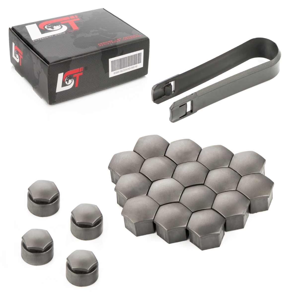 20x Rims Wheel Bolt Hexagon Caps Set 0 21/32in Theft Protection Grey for Jaguar