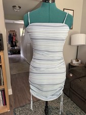 Windsor Light Blue And White Striped Mini Dress