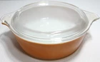 Vintage Pyrex Glass Casserole Dish with Lid 471 / 16 Old Orchard 1 Pint