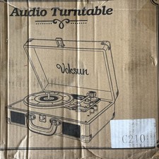 Voksun Suitcase Record Player Turntable- Model C210- Bluetooth USB Encoding New