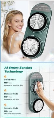 Electric Back Scrubber Exfoliating Soft Nylon Bristles Multiple Modes