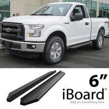 APS Running Board Black 6" Fit Ford F150 Regular Cab & 17-26 F250 15-26