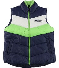 G-III Sports Womens Seattle Seahawks Puffer Vest, Blue, Medium