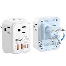 LENCENT Foldable European Travel Plug Adapter, 20W Type C Plug Adaptor with U...
