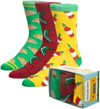 Taco Theme Mens' 3 Pair Crew Box Set