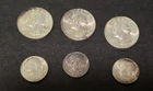 Lot of 6 Diff 1954 SILVER  Quarters / Dimes   P D S 90% Silver Nice But Toned