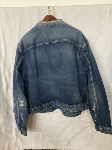 Polo Ralph Lauren Blue Denim Trucker Jacket Distressed-XXL-Authentic - Picture 7 of 9