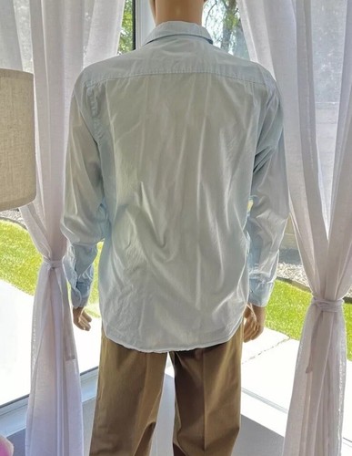 Faherty Light Blue Dress Shirt Size L Large Long Sleeve Button Down Shirt - Picture 3 of 5