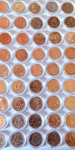 Gold Toned Quarters State Territories Individual Cases Uncirculated 116 Quarters - Picture 18 of 21