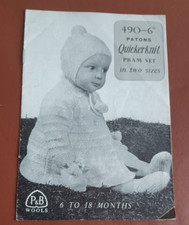 Patons & Baldwin 490 ` silver pattern` : Baby pram set  6 - 18 months  QK