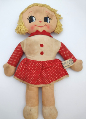 Vintage Knickerbocker Dolls of Distinction Joy of A Toy Rag Doll 14'' Red Dots