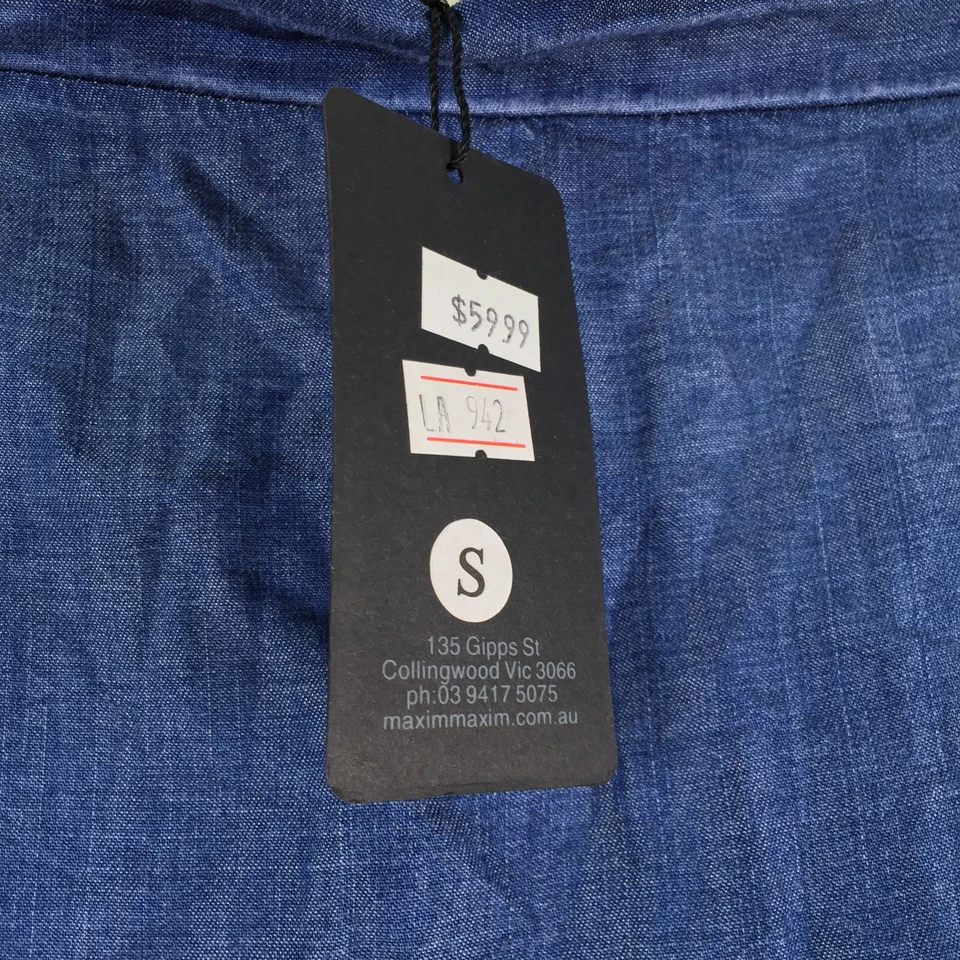 NUEVO Maxim Vestido Mujer S Cambio Mini Azul Hombro Descubierto Manga Larga 102820 Foto 3 de 4