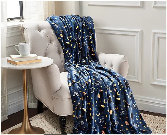 Berkshire Oversized Velvetsoft Halloween Cats Printed Throw 60 x 80