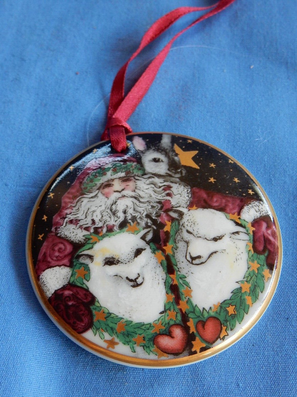 Bing & Grondahl 1998 Christmas Around the World Australia Santa & Sheep Ornament