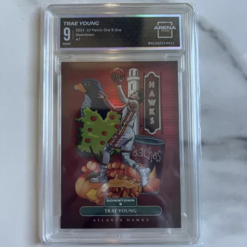 2021-22 Panini One And One Trae Young #7 Hawks Downtown Case Hit SSP