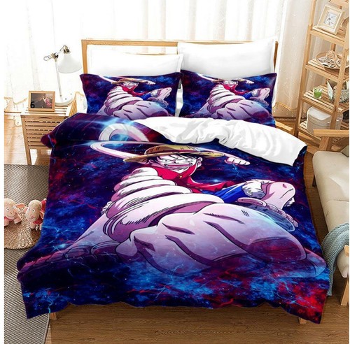 One Piece Monkey D Luffy Duvet Cover Pillowcase Single Double King Bedding Set - Picture 11 of 46