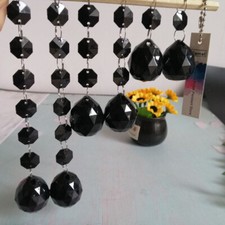 30Pcs Black Acrylic Diamond Ball Pendant Garland Chain Chandelier Hanging Party