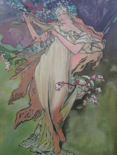 NYMPHE Goût MUCHA Alfons Beauté femme Jeune fille aux fleurs Peinture Fémin fée