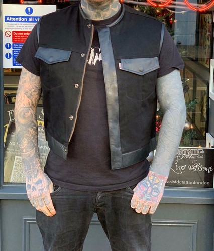 COLLARLESS Denim Vest - Hells Angels 