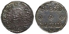 Edward the Elder Penny AU50, Portrait type, East Anglia mint, Leofhelm