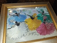 Lingem Linda H Margem heavy impasto oil Colorful Brazilian Dancers 90s Samba BR