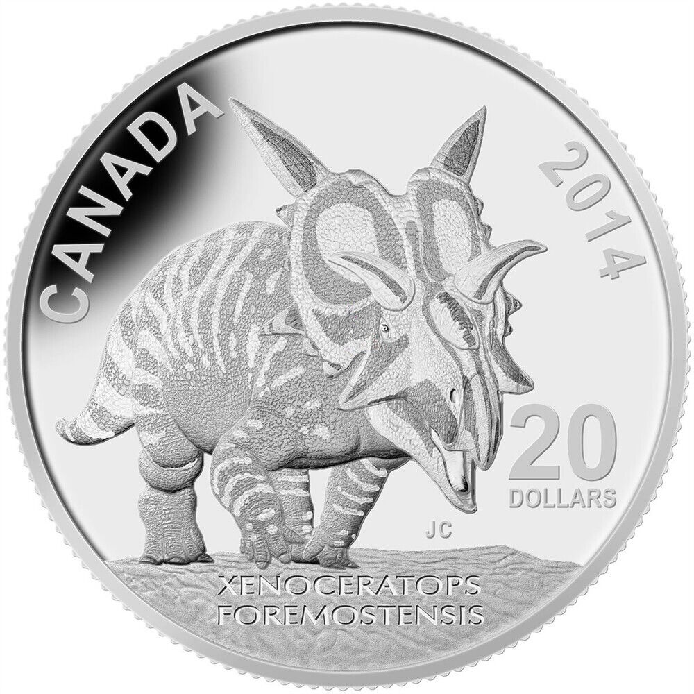 2014 Canada $20 Fine Silver Coin - Dinosaurs: Xenoceratops