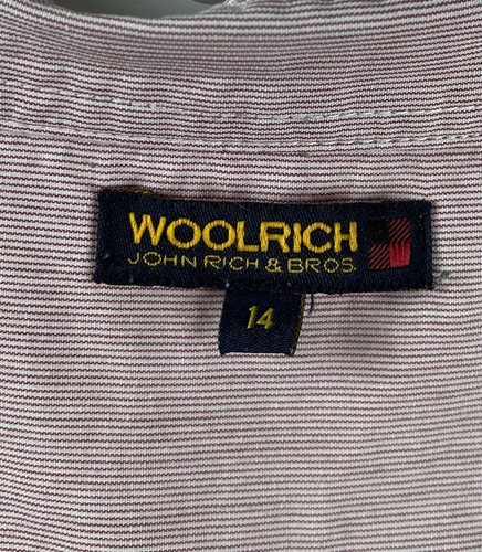 Woolrich John Rich & Bros Button Down Striped Red/Burgundy/White Shirt Men's 14 - Picture 16 of 23