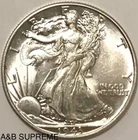 1943 Walking Liberty Half Dollar Au-Bu Uncirculated From Estate Hoard 90% Silver