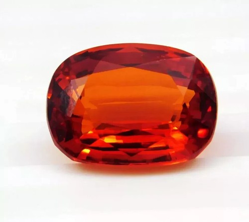 Natural 10-12 Ct Orange Sapphire Loose Gemstone | Cushion Cut | Perfect for Ring - Picture 2 of 5