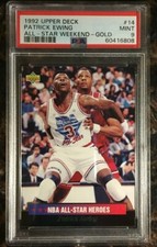 1992 Upper Deck #14 Patrick Ewing All-Star Weekend Gold PSA 9 MINT Card POP 2